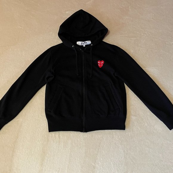 COMME DES GARCONS PLAY Double Heart Zip Hoodie - Picture 2 of 10